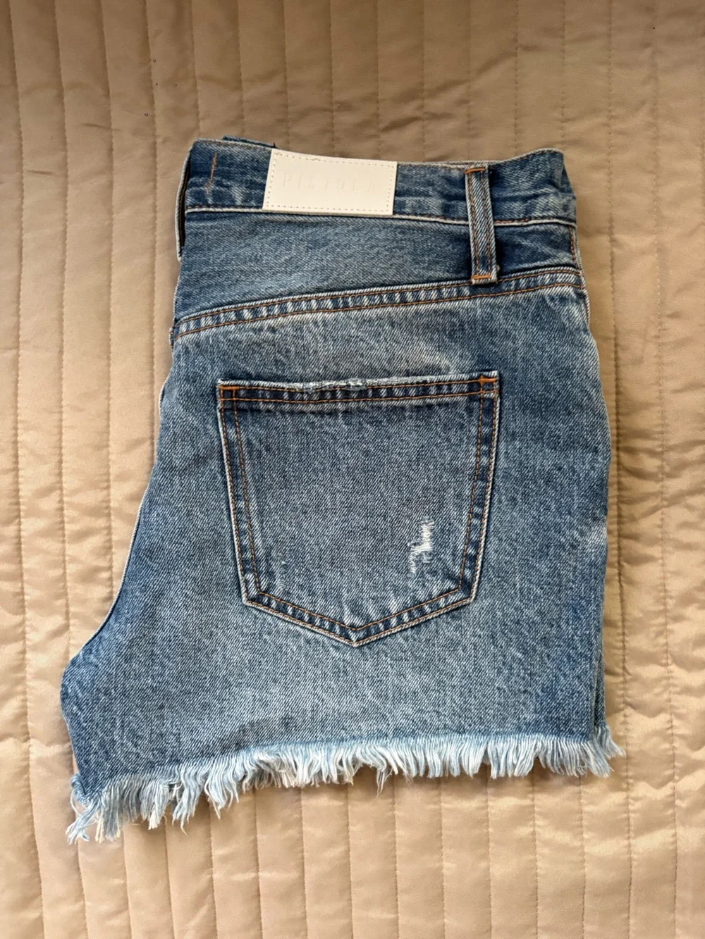 Pistola Denim Dark Wash Frayed Shorts